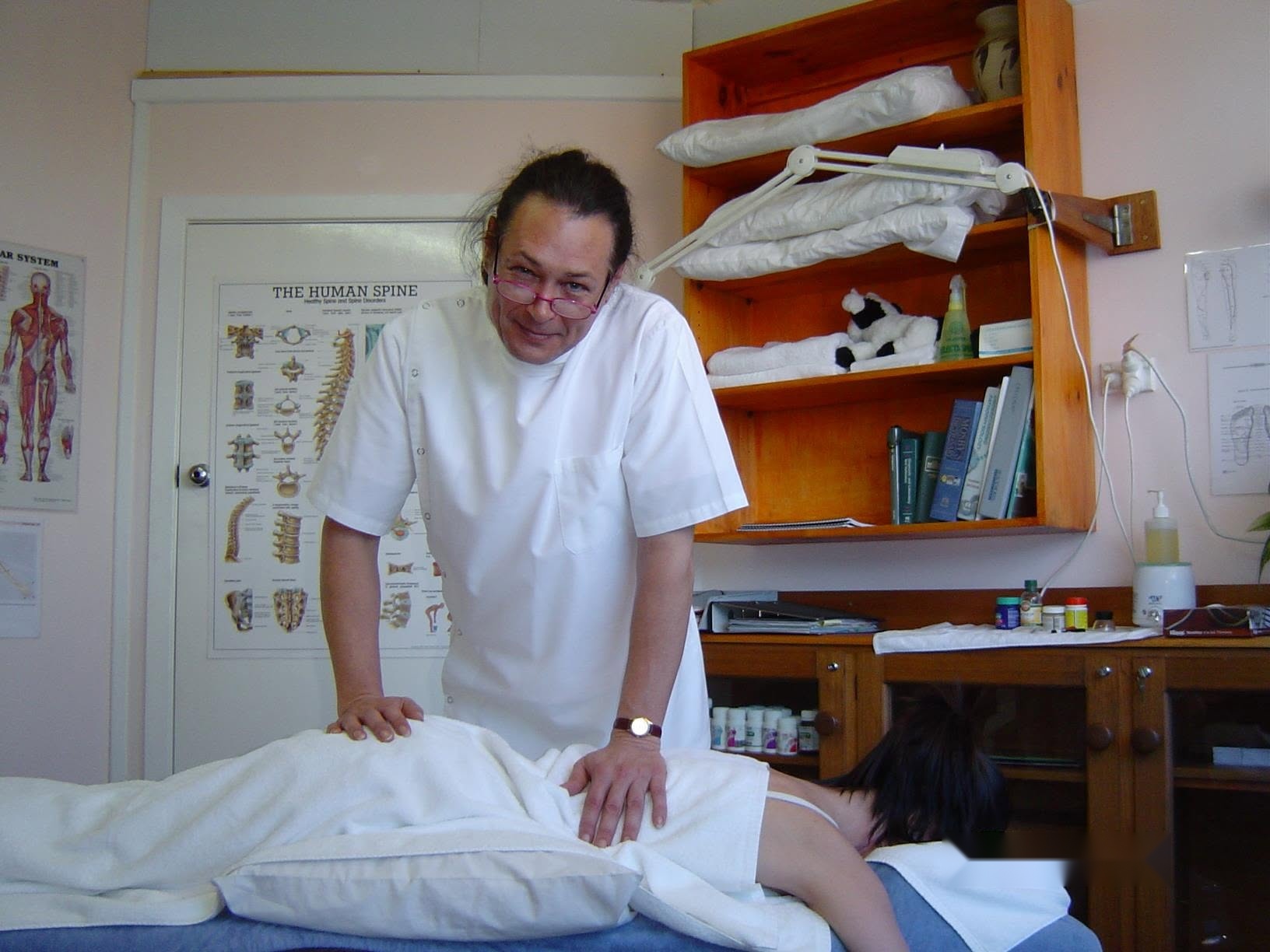 Peter Reid treating a patient